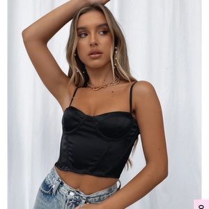 White Fox Indi Bustier Black Small (Fits like M)